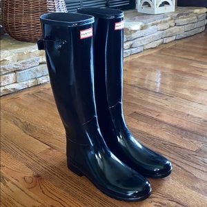 NEVER WORN Hunter original refined gloss rain boot